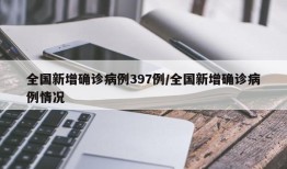 全国新增确诊病例397例/全国新增确诊病例情况