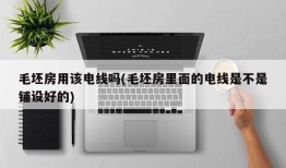 毛坯房用该电线吗(毛坯房里面的电线是不是铺设好的)