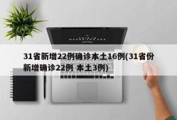 31省新增22例确诊本土16例(31省份新增确诊22例 本土3例)