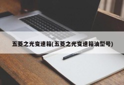 五菱之光变速箱(五菱之光变速箱油型号)