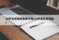 50平毛坯房简装多少钱(50平毛坯房装修)