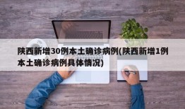 陕西新增30例本土确诊病例(陕西新增1例本土确诊病例具体情况)