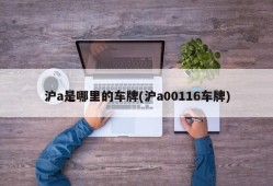 沪a是哪里的车牌(沪a00116车牌)