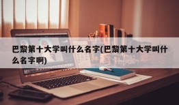 巴黎第十大学叫什么名字(巴黎第十大学叫什么名字啊)