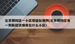 北京朝阳区一小区现疑似病例(北京朝阳区有一例新冠状病毒在什么小区)